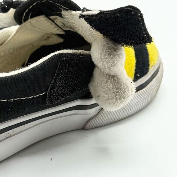 Vans Bee Kind Aplix Slip-On Yellow Black Canvas Sneakers - Toddler US 6 - Picture 7 of 10